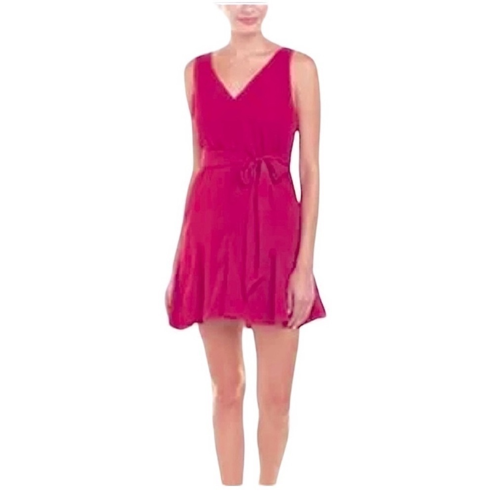 PARKER Barbiecore Pink Sleeveless Mini Dress V-Neckline Small NWT
